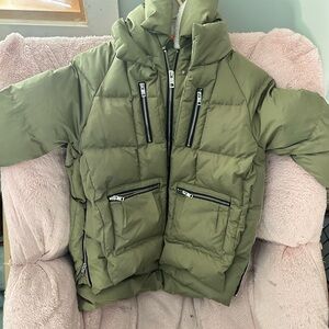 Stylish Olive Green Kids Puffer Jacket